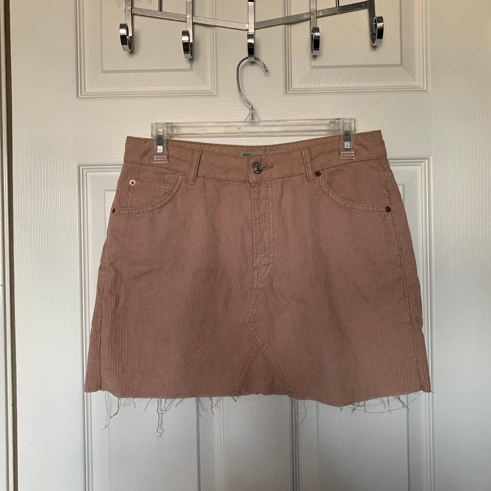 Topshop Pink Corduroy Skirt